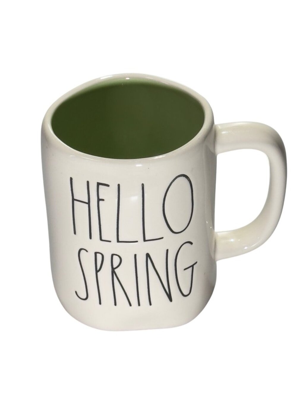 Rae Dunn "Hello Spring" Artisan Mug Ceramic 12 Oz. White By Magenta